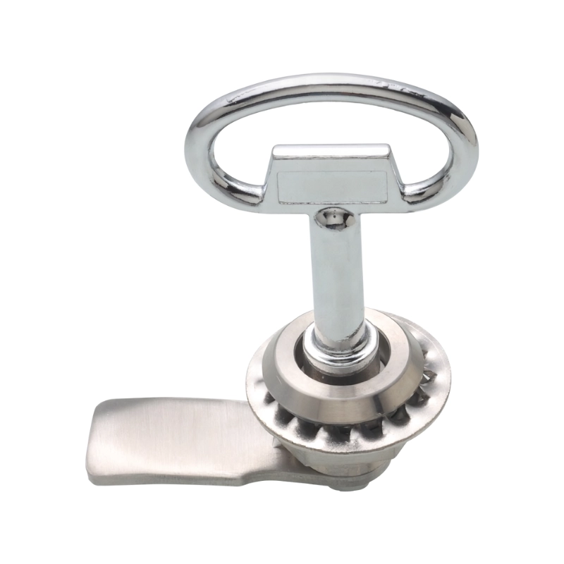 Chapa 1/4 vuelta inoxidable universal con llave mecánica. Ideal para paneles, gabinetes y cajas de control con cierre rápido y resistente a la corrosión.
