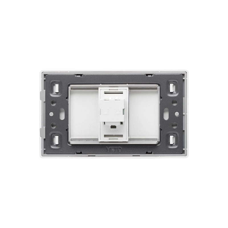 Jack teléfono RJ14 simple premium para dos líneas, 16 MHz / 10 Mbps, con bastidor metálico y garantía de 10 años. Blanco o Marfil.