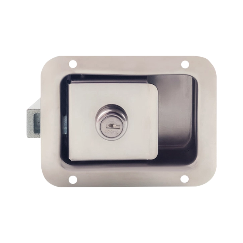 Chapa con llave inoxidable para puerta con mecanismo de ¼ de vuelta. Ideal para paneles y gabinetes que requieren seguridad y resistencia.