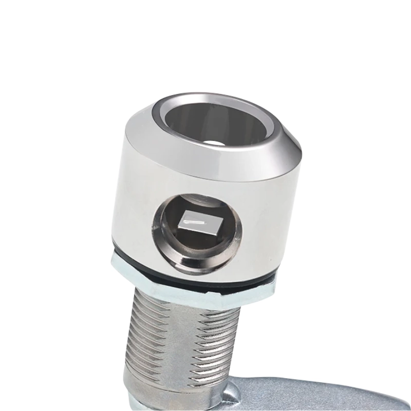 Cerradura de leva giratoria tipo quarter turn con portacandado, ideal para gabinetes y tableros que requieren cierre seguro y control de acceso.